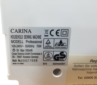 Б/в Швейна машина Carina professional 01-200842921