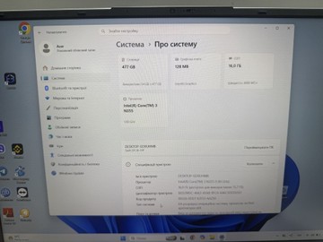 Б/в Ноутбук Acer 16/core 3 n355 ddr4/16gb ddr4/ssd 512 gb/*інтегрована 01-200975638