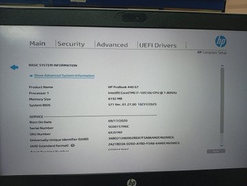 Б/в Ноутбук Hp 14/core i7-10510u ddr4/8gb ddr4/ssd 512 gb/*інтегрована 01-201016559