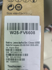 Б/в Ноутбук Lenovo chromebook екр 14/ mediatek kompanio 520/ ram 4gb/ ssd 64gb 01-201059883