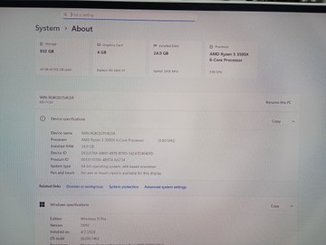 Б/у Системный блок Пк amd ryzen 5 3500x/ram 24 gb/hdd 1000 gb/ssd 256 gb/amd/ ati radeon rx 5500 xt 4gb gddr6 128bit 01-201158653