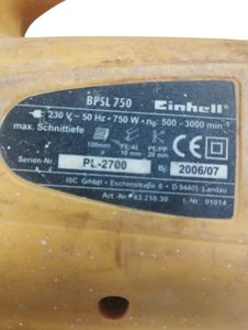 Б/в Електролобзик Einhell bpsl 750 01-200825406
