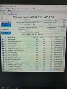 Б/в Ssd накопичувач Wibrand spider 480gb 2.5 01-200883348