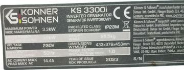 Б/в Генератор Konner&Sohnen ks 3300i 01-200923316
