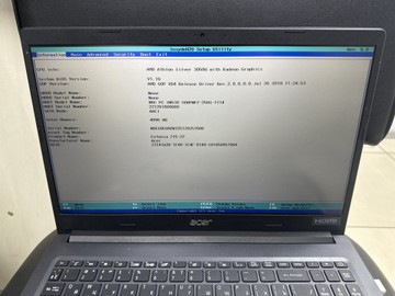 Б/в Ноутбук Acer 15/athlon 3050u ddr4/4gb ddr4/hdd *відсутній/ssd 256 gb/*інтегрована 01-200937437