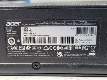 Б/в Монітор Acer sb272ebi 01-200994765
