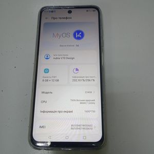 Б/у Мобильный телефон Zte nubia v70 design 8/256gb 01-200833933