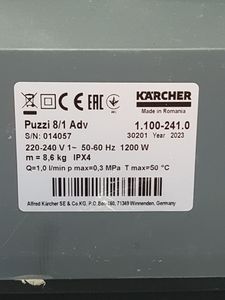 Б/в Професійний пилесос Karcher puzzi 8/1 adv 01-200805967