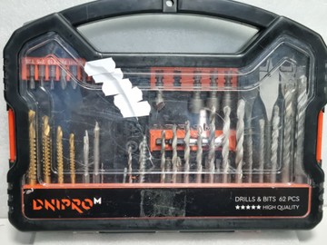 Б/у Набір свердел і біт Dnipro-M 62pcs 01-201162033