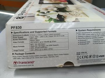 Б/у Фоторамка цифровая Transcend pf830 2gb black 8" 01-200816357