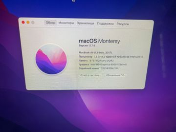 Б/в Ноутбук Apple a1466/core i5 1,8 ghz/ram 8gb/ssd 120gb/hd graphics 6000 01-200744862