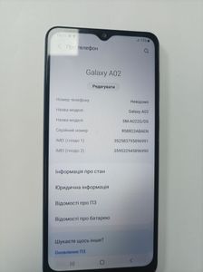 Б/в Мобільний телефон Samsung galaxy a02 2/32gb 01-200908698