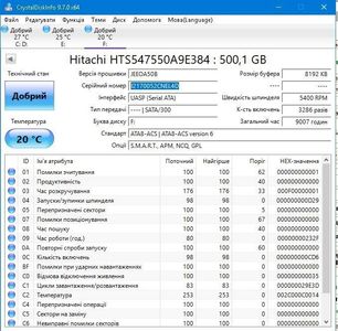 Б/у Hdd внутрішній Hitachi hts547550a9e384 500gb 01-200923677