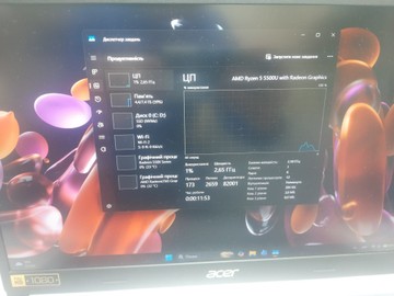 Acer 15/ryzen 5 5500u ddr4/8gb ddr4/hdd *відсутній/ssd 512 gb/radeon rx550 4gb