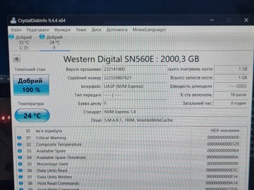 Б/в Ssd накопичувач Sandisk extreme portable v2 2 tb 01-201028530