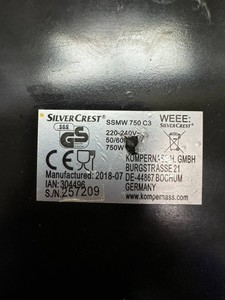 Б/в Вафельниця Silvercrest ssmw 750 c3 01-201096608