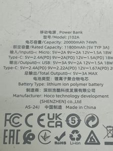 Б/в Повербанк Hoco j102a cool figure 20000mah 20w 01-200907880