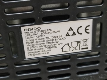 Б/в Тостер Insido eto-850.876 01-200991688