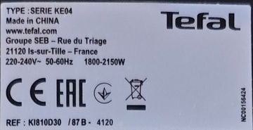 Б/у Электрочайник Tefal tefal ki810d30 01-200812787