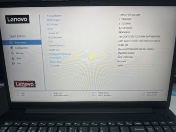 Lenovo 15/ryzen 3 7320u ddr5/16gb ddr4/ssd 240 gb/geforce 610m