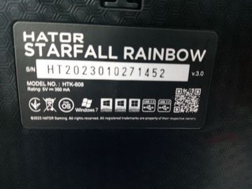 Б/в Клавіатура Hator starfall rainbow origin 01-200914271