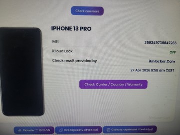 Б/в Мобільний телефон Apple iphone 13 pro 256gb 01-200935602