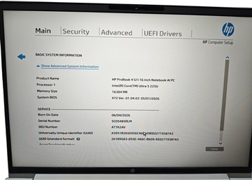 Б/в Ноутбук Hp 15/core ultra 5 225u ddr5/16gb ddr5/hdd *відсутній/ssd 512 gb/*інтегрована 01-201137807