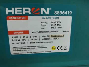 Б/в Генератор Heron 8896419 01-200826075