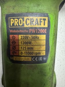 Б/у Угловая шлифмашина Procraft pw-1200 e 01-200834928