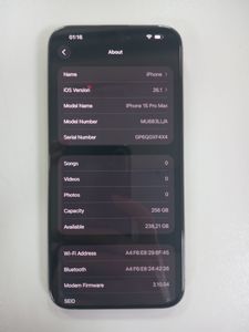 Б/в Мобільний телефон Apple iphone 15 pro max 256gb esim 01-200905331