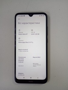 Б/в Мобільний телефон Xiaomi redmi note 8t 4/64gb 01-201011897