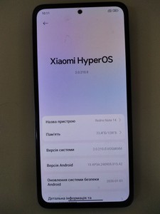 Б/в Мобільний телефон Xiaomi redmi note 14 6/128gb 01-201026510