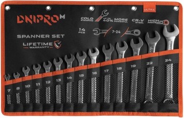 Б/в Набір інструментів Dnipro-M ultra spanner set 7-24 мм 14 шт 01-201092598