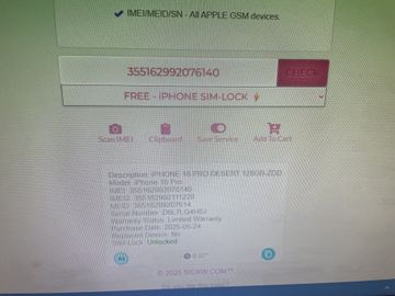 Б/в Мобільний телефон Apple iphone 16 pro 128gb 01-200901547