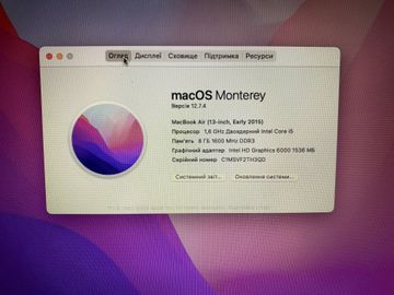 Б/в Ноутбук Apple a1466/core i5 1,8 ghz/ram 8gb/ssd 120gb/hd graphics 6000 01-200901921