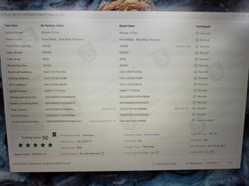 Б/в Мобільний телефон Apple iphone 15 pro 256gb 01-200910028