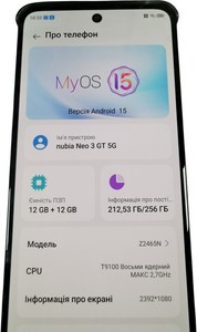 Б/в Мобільний телефон Zte nubia neo 3 gt 5g 12/256gb 01-200967738