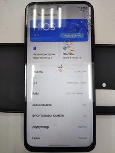 Б/в Мобільний телефон Tecno spark go 2 km4 3/64gb 01-201102768