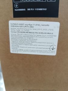 Б/у Ноутбук Asus 17/ryzen 5 7535hs ddr5/16gb ddr5/hdd *відсутній/ssd 512 gb/geforce rtx2050 4gb 01-200899909