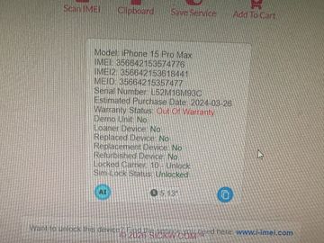 Б/в Мобільний телефон Apple iphone 15 pro max 256gb 01-200900728