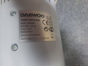 Б/в Вентилятор Daewoo dvt29v 01-201021370