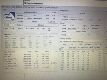 Б/в Ноутбук Hp 15/celeron n4120 ddr4/4gb ddr4/ssd 128 gb/*інтегрована 01-201036193