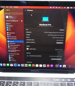 Б/в Ноутбук Apple a1989 / macbook pro 13,3"/ core i7 2,7ghz/ ram16gb/ ssd256gb/ intel iris plus graphics 655 01-200864913