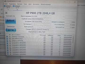Б/в Ssd накопичувач Hp p900 2 tb 01-200926536