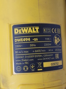 Б/в Кутова шліфмашина Dewalt dwe494 01-200976615