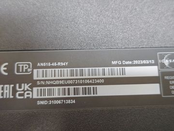 01-200772965: Acer 15/ryzen 5 5600h ddr4/16gb ddr4/hdd *відсутній/ssd 512 gb/geforce gtx1650 4gb