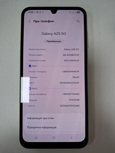 Б/в Мобільний телефон Samsung galaxy a25 5g sm-a256b 6/128gb 01-200910404