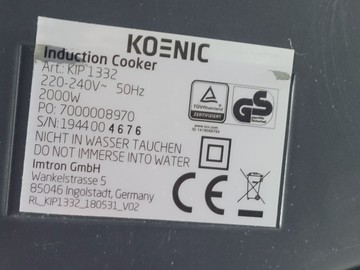 Б/в Індукційна плита Koenic kip 1332 01-200909620