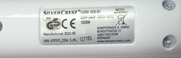 Б/в Праска парова зі щіткою Silvercrest sdrb 1000 b1 01-201030381