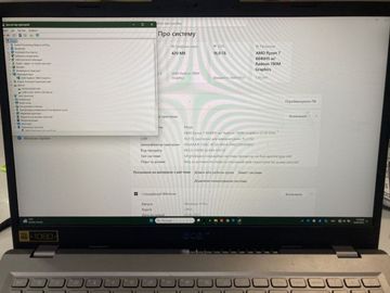 Б/у Ноутбук Acer 15/ryzen 7 8840hs ddr5/16gb ddr5/hdd *відсутній/ssd 512 gb/*інтегрована 01-200810311